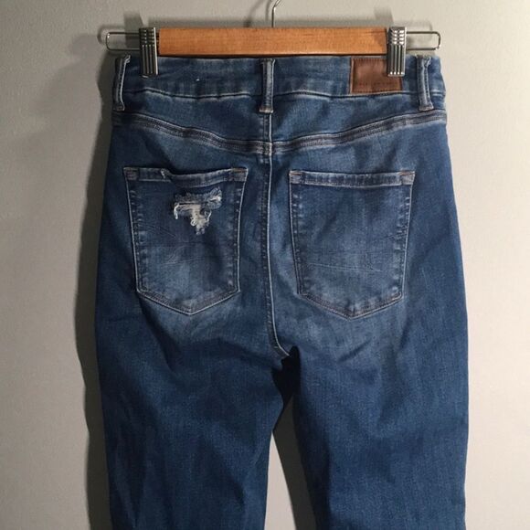 American Eagle jeans women's size 2 long 2L blue curvy super hi-rise jeg… - Picture 15 of 16